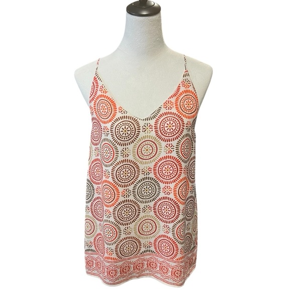 Loft Fully Lined Medallion Print Bar Back Tank (M) EUC - Picture 1 of 5